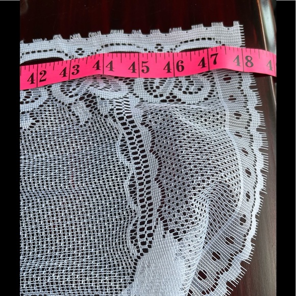 White Lace Look Half Window Curtains - Picture 7 of 9